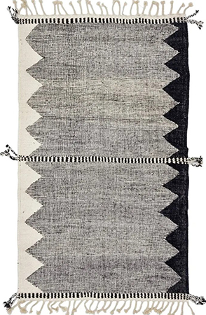 Black and White Kilim Area Rug