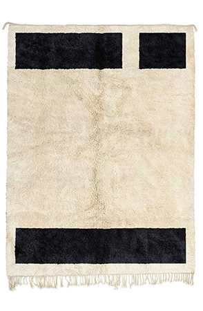 Black and White Moroccan Column Rug