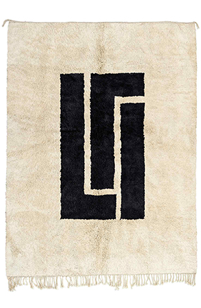 Black and White Symbolic Area Rug