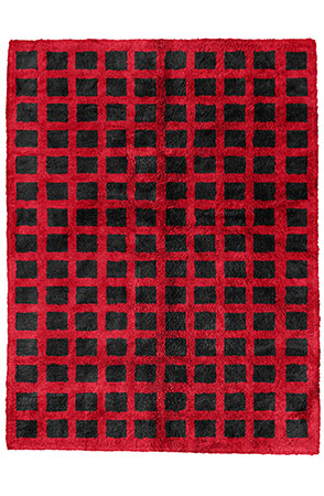 Red Intersected Rug
