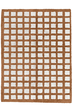 Brown Chequerboard Rug