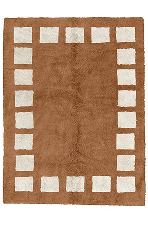 Brown Poly Block Rug