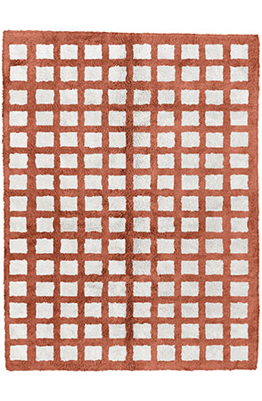 Choral Pink Chequerboard Rug
