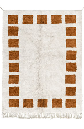 Copper Brown Block Rug