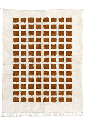 Copper Brown Checkbox Rug