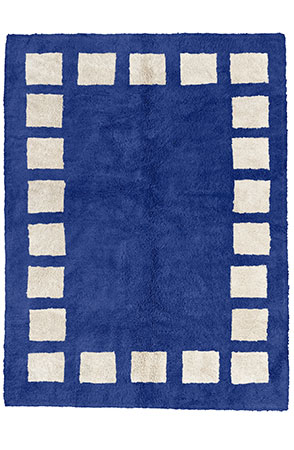 Dark Blue Poly Block Rug