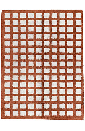 Dark Brown Chequerboard Rug