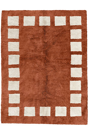 Dark Brown Poly Block Rug