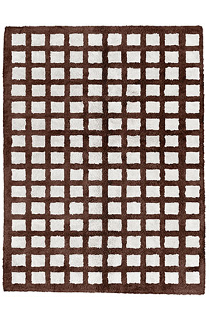 Deep Brown Chequerboard Rug