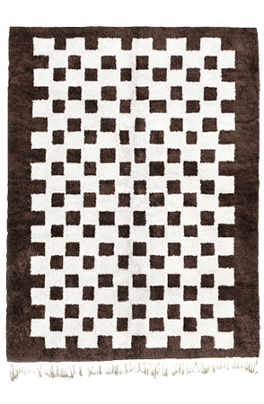 Deep Brown Chessboard Rug