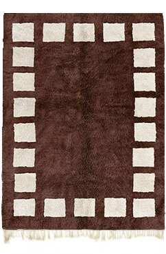 Deep Brown Poly Block Rug