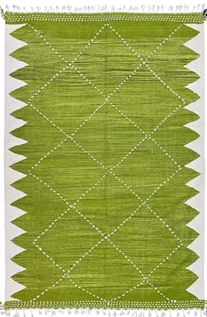 Green Kilim Area Rug