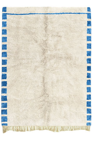 Light Blue and White Checker Rug