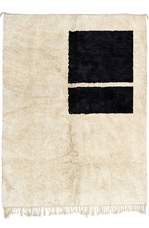 Minimalist Black and White Geometric Rug