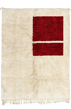 Minimalist Red Geometric Rug