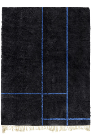 Blue Clean Lines Modern Rug