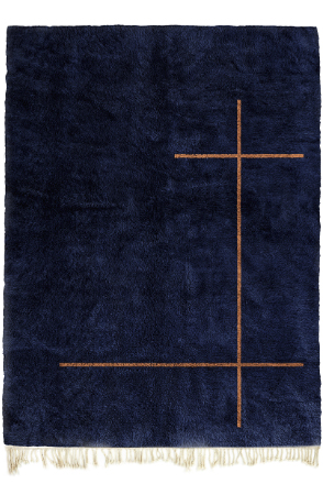Navy Blue and Bronze Sophistication Rug
