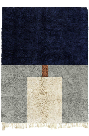 Grey Abstract Wool Rug