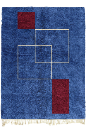 Red Block Moroccan Rug