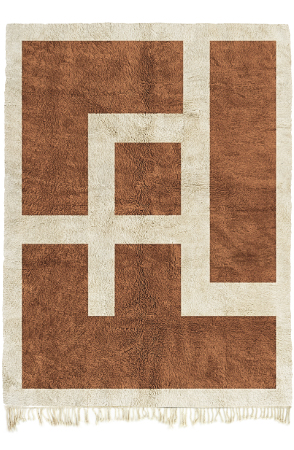 Brown Maze Moroccan Rug