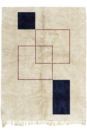 Navy Block Moroccan Rug