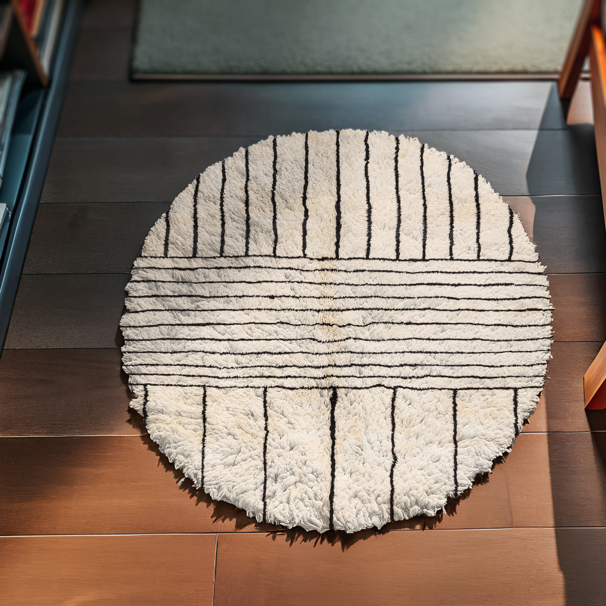 Charcoal on a Wall Round Rug