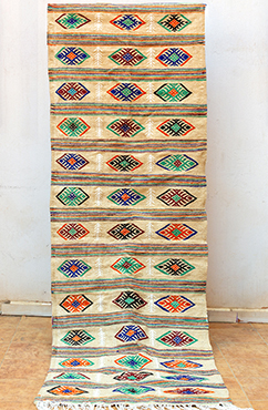 Cream Moroccan kilim runner