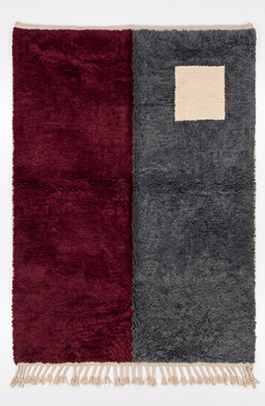 Burgundy Moroccan Wool Rug 5580