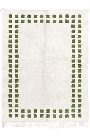 Olive Green Mini Checkered Rug