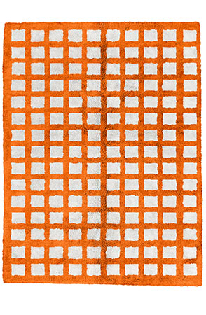 Orange Chequerboard Rug