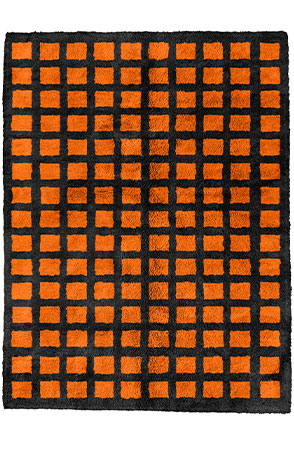 Orange Tic-tac-toe Rug