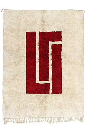 Red Symbolic Area Rug 3149
