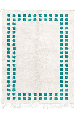 Turquoise Mini Checkered Rug