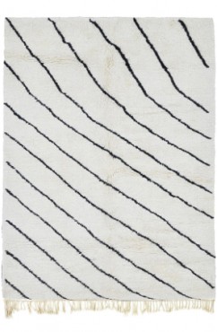 Black and White Shag Rug 3303