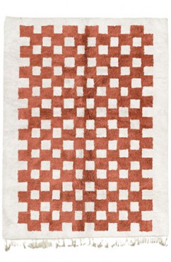 Choral Pink Mono Chessboard Rug 2171