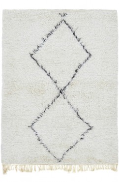 Classical Moroccan Black and White Rug 3371