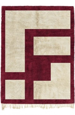 Crimson Labyrinth Moroccan Rug 4264